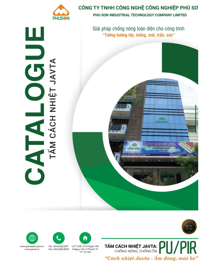Bìa tài liệu Catalogue tấm cách nhiệt Javta - Phú Sơn Group