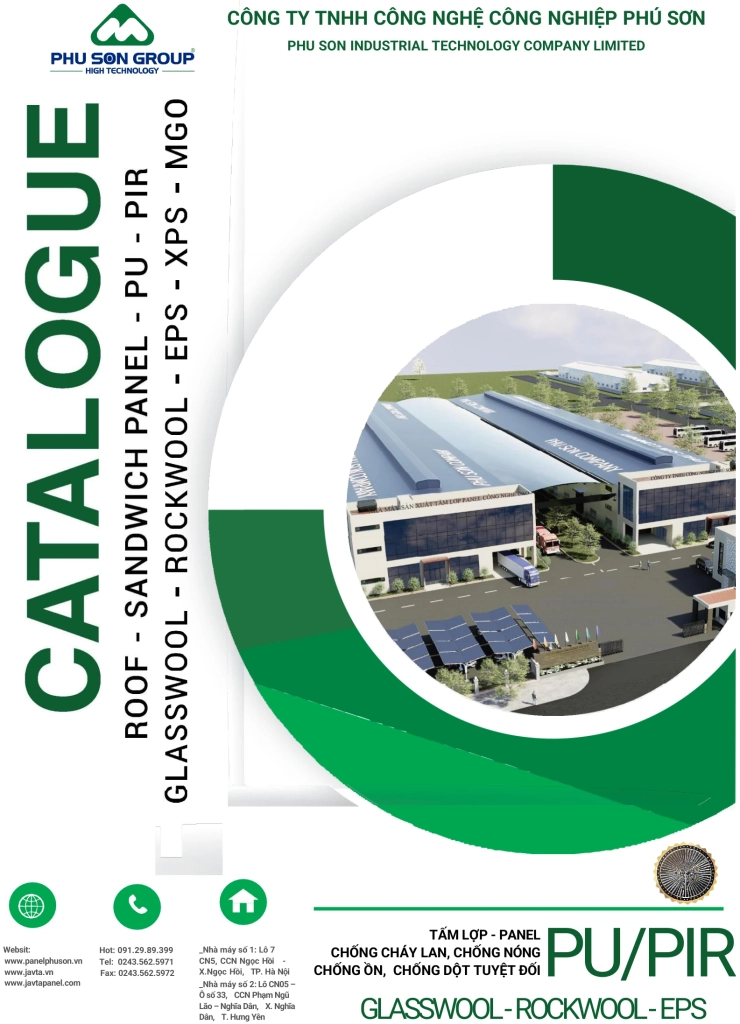 Bìa catalogue tấm lợp - panel Phú Sơn Group 2026