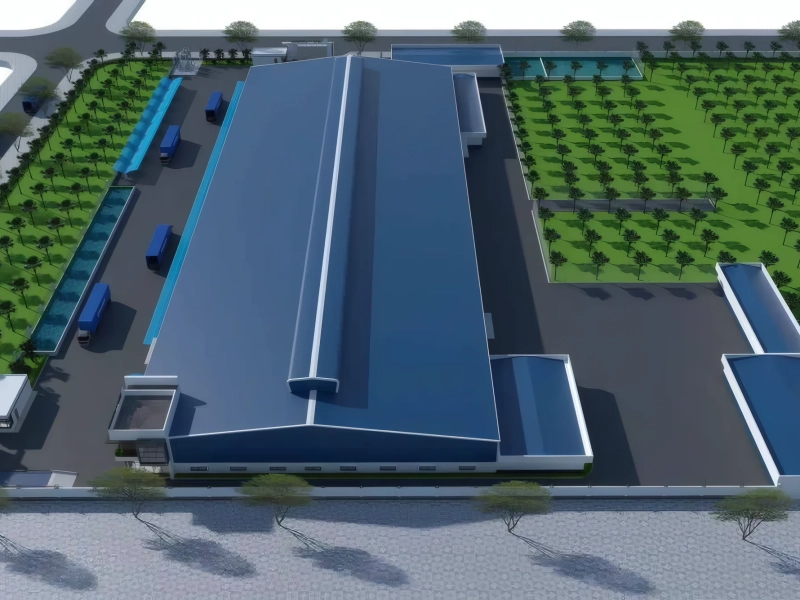 The topping-out ceremony at the JW Agricultural Products plant