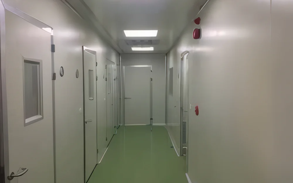 The corridor between cold store chambers