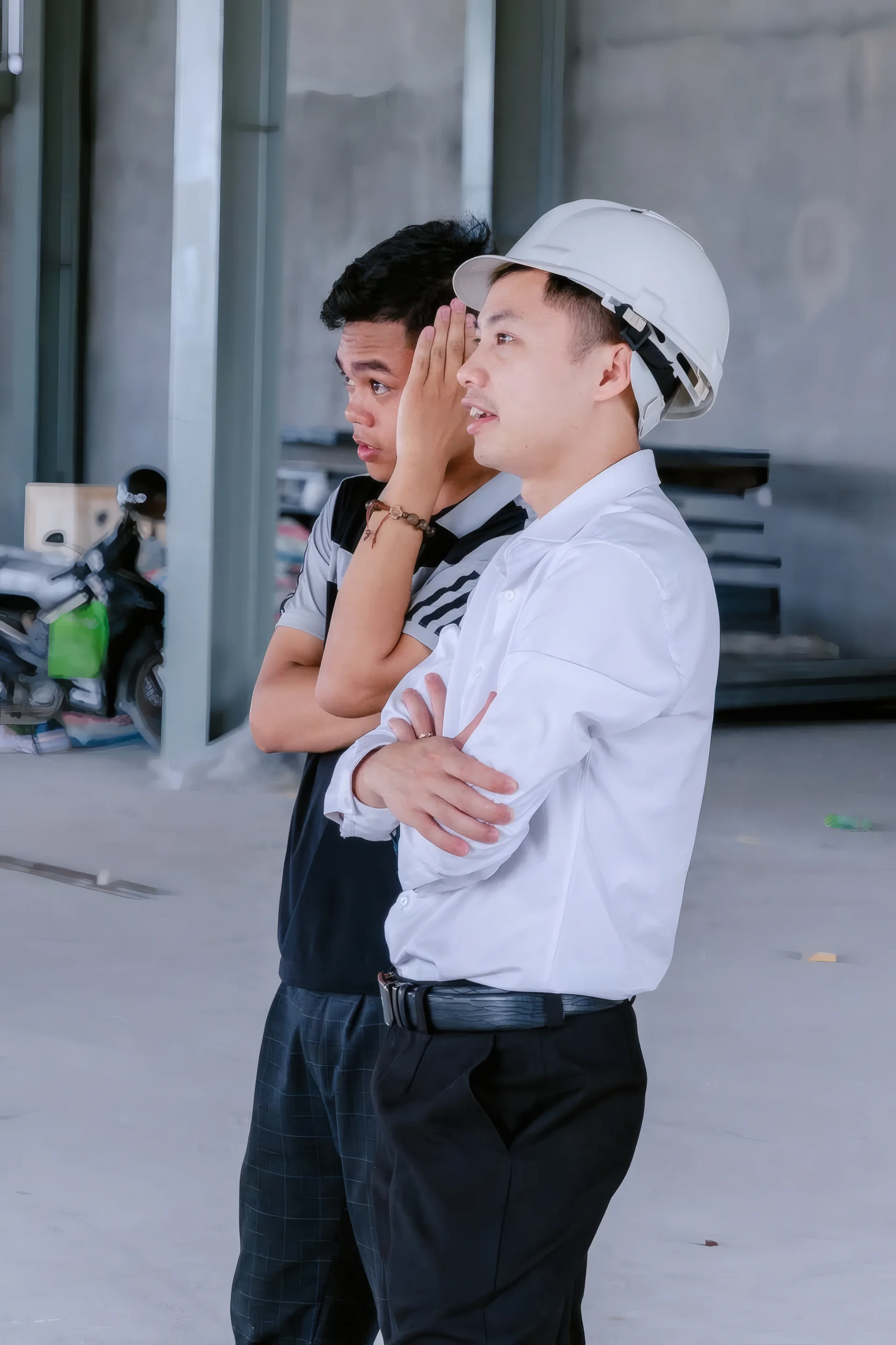 A Phu Son engineer surveying on site
