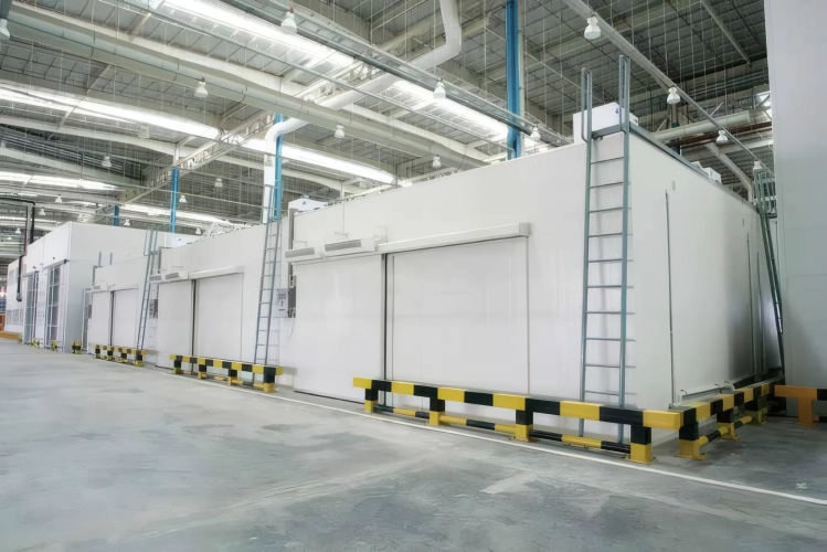 A cold storage door fitted in a storage room