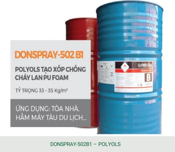 Polyols Donspray-502B1 chống cháy lan - Phú Sơn Group phân phối