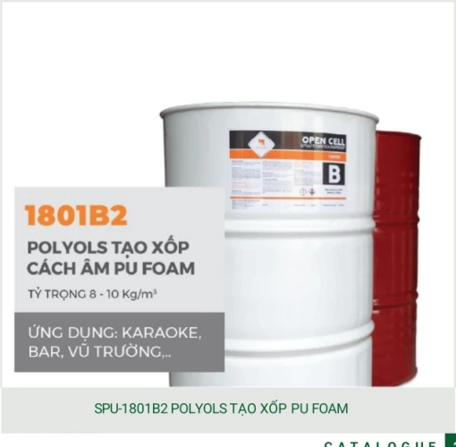 Polyols SPU-1801B2 tạo xốp cách âm - Phú Sơn Group phân phối