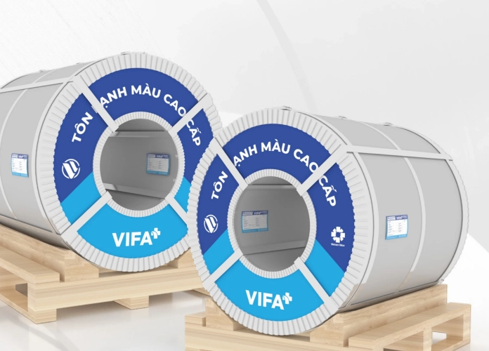 Tôn cuộn VIFA Plus đóng kiện trên pallet