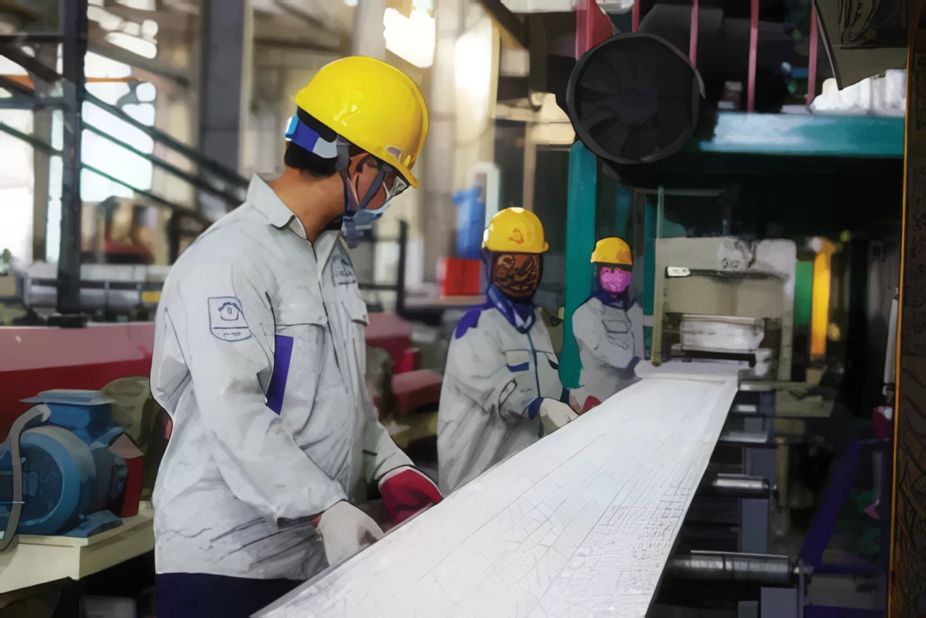 Finishing the panel edge on the line